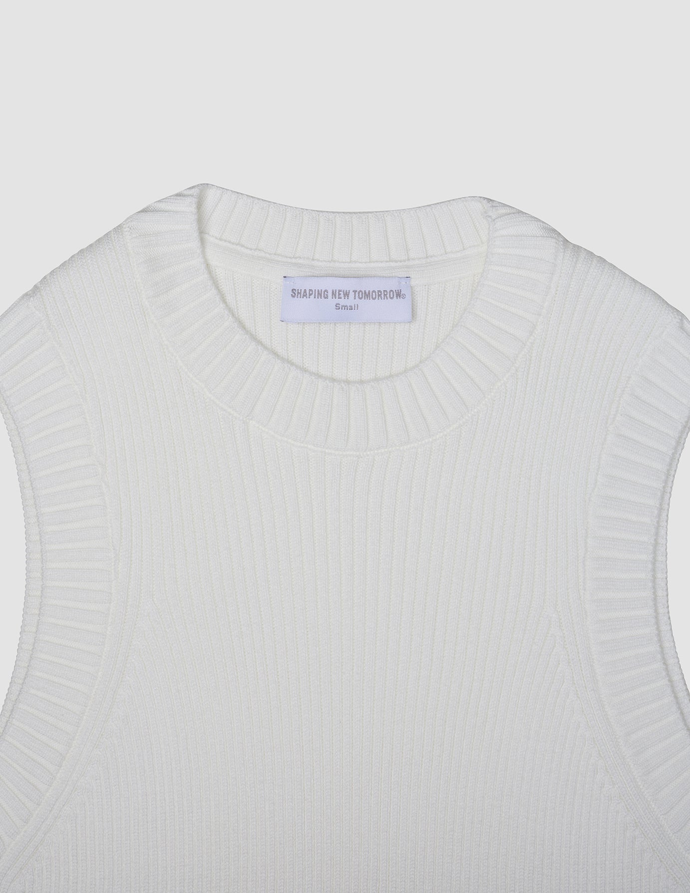 Women's Fine Knit Rib Vest Off White